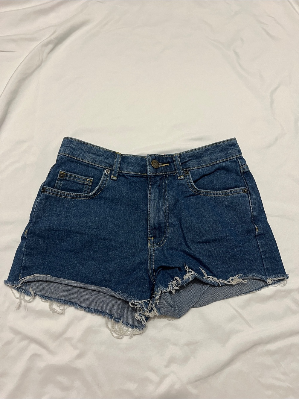 BDG Dark Blue Distressed Denim Cutoff Shorts